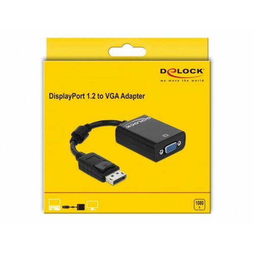 Delock 61848 DisplayPort / VGA adapter [1x muški konektor DisplayPort - 1x ženski konektor VGA] crna s feritnom jezgrom Cene