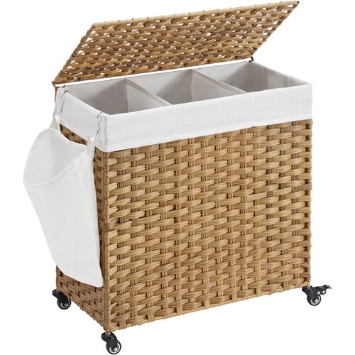 Songmics kosara za perilo Bamboo 66 x 33 x 60 cm, naravna, L Cene