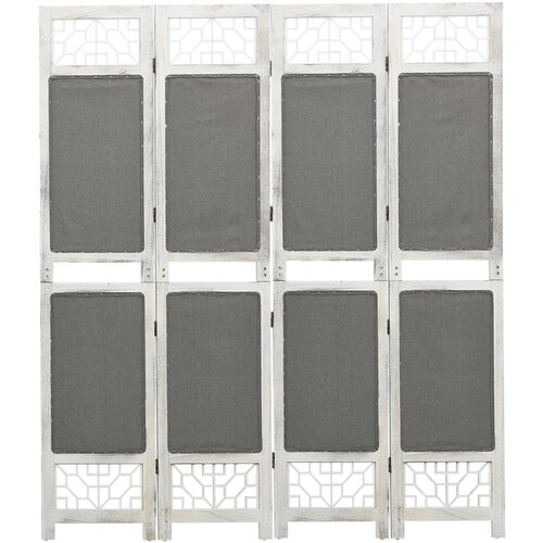 vidaXL 338555 4-Panel Room Divider Grey 140x165 cm Fabric Cene