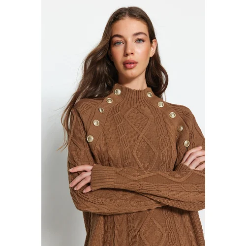 Trendyol Sweater - Brown - Oversize