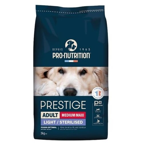 Pro Nutrition Prestige Dog hrana za pse - Medium/Maxi Light Sterilised 3kg AKCIJA 1+1 GRATIS! Cene