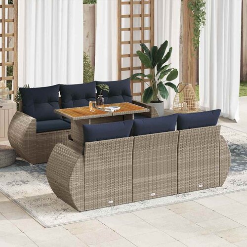 vidaXL 7-dijelni set vrtnih sofa sivi od poliratana Cijene
