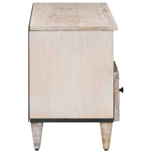  ormar s ladicama Bijelo 100 x 33 5 x 46 cm Čvrsto drvo manga - Bijelo Slike
