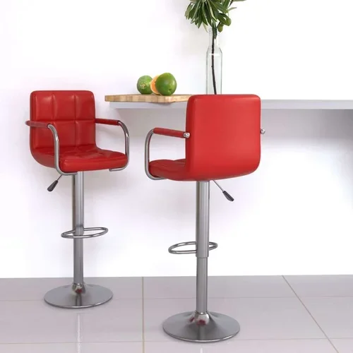  Barski stolci od umjetne kože 2 kom crvena boja vina