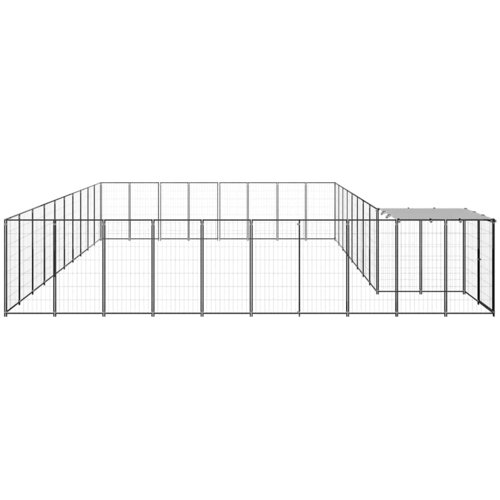  Kavez za pse crni 25,41 m&amp;sup2; čelični Slike
