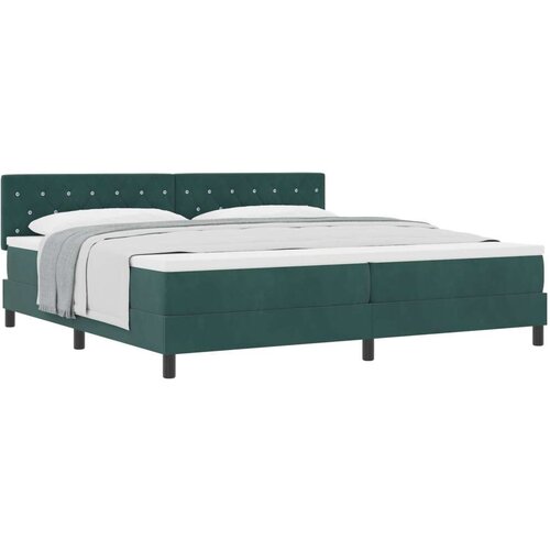 vidaXL Box Spring Krevet s Madracem Tamno Zelena 200x200 cm Baršun Cene