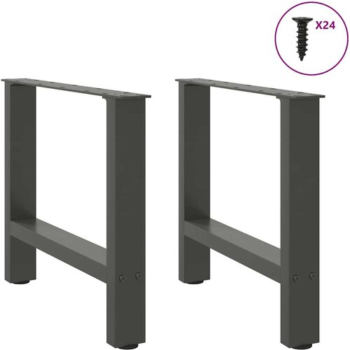 VidaXL Noge za klub stolić antracit boje 2 kom 60 x (42-43) cm čelik - Antracit 60 x (42-43) cm 2 1 Slike