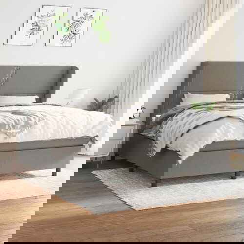 The Living Store Box spring postelja z vzmetnico temno siva 160x200 cm blago - Box Spring Postelja, (21516491) Slike
