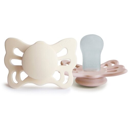 FRIGG&amp;reg; tolažilna duda - silikon Butterfly 0-6 m cream/blush Slike