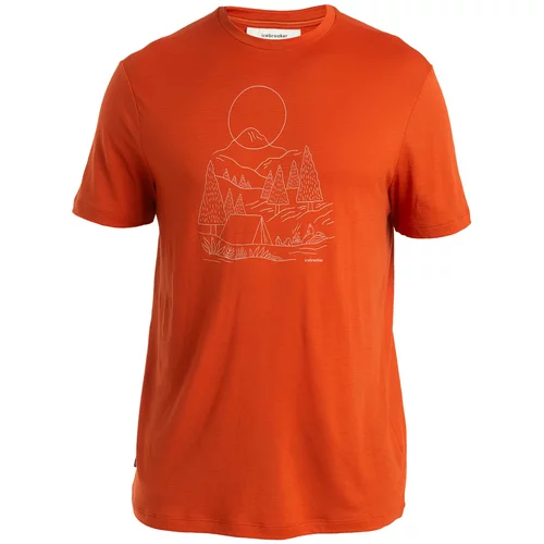 ICEBREAKER Funkcionalna majica 'Tech Lite III' svetlo siva / oranžno rdeča