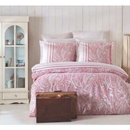  paisley pink pinkwhite ranforce single quilt cover set (eu) (it) Cene