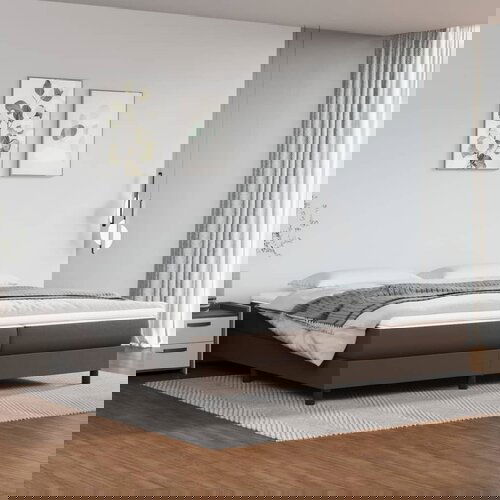 The Living Store Posteljni okvir rjav 200x200 cm umetno usnje - Posteljni Okvir, (21524657) Slike