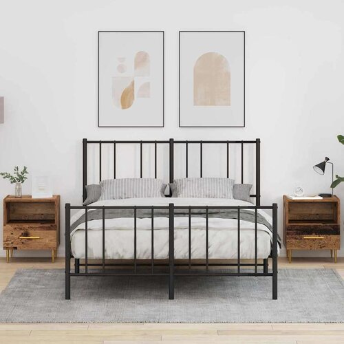  Noćni ormarić s ladicama 2 pcs Staro drvo 40 x 35 x 47.5 cm Slike