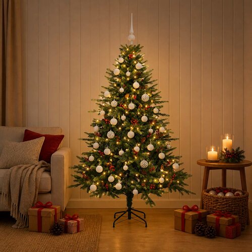 Umjetno božićno drvce s kuglicom 150 LED lampica Slike