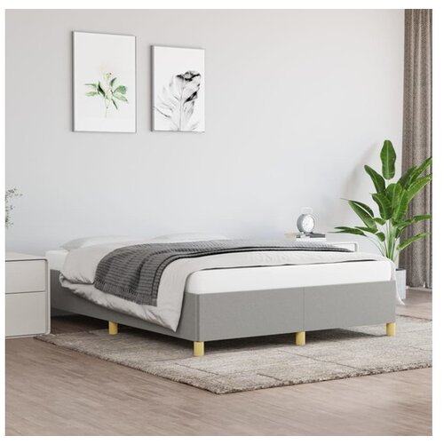 vidaXL Okvir za krevet bez madraca svjetlosivi 135x190 cm tkanine - Svjetlosiva 135 x 190 cm 35 cm Cene