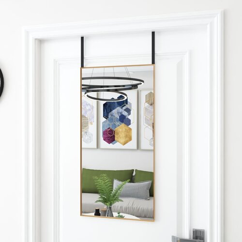  Ogledalo za vrata zlatno 40x80 cm od stakla i aluminija Cijene