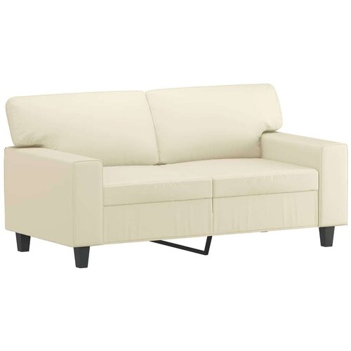 vidaXL Dvosjed s ukrasnim jastucima Krem 120 cm od umjetne kože Cene