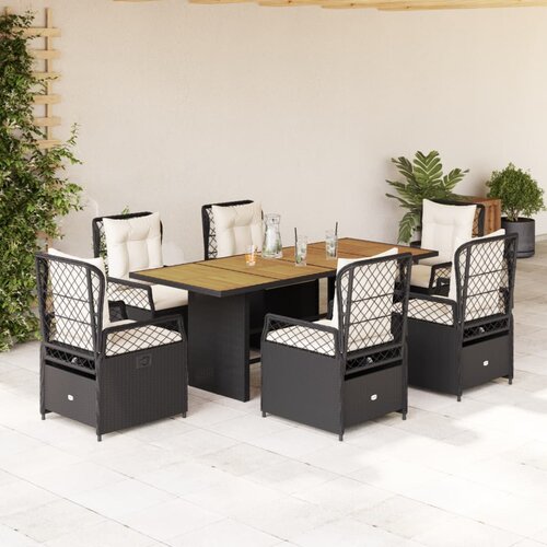  7-dijelni vrtni blagovaonski set od poliratana s jastucima Slike