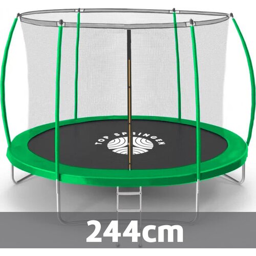 Top Springen baštenska trambolina 244cm Sport Line SL244GRE sa unutrašnjom mrežicom i merdevinama u Zelenoj boji Cene