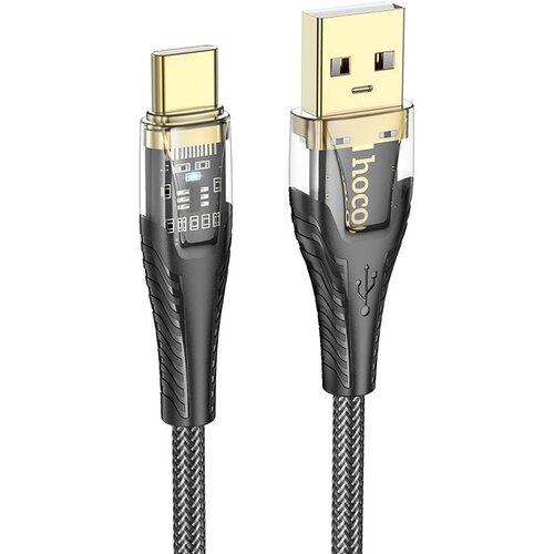 Hoco kabl usb a na usb c 2.4A 1.2 m U121 crna providna Slike