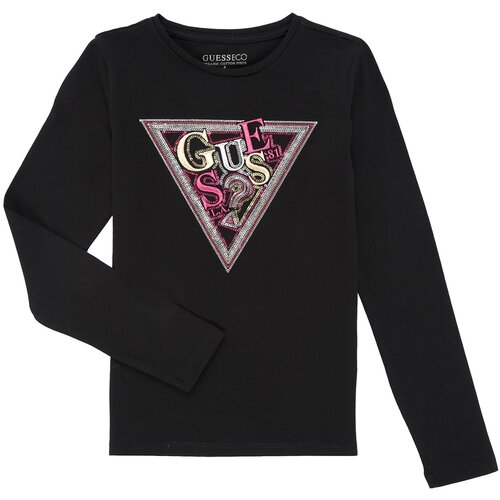 Guess Majice z dolgimi rokavi LS T-SHIRT W/SEQUINS Črna Cene