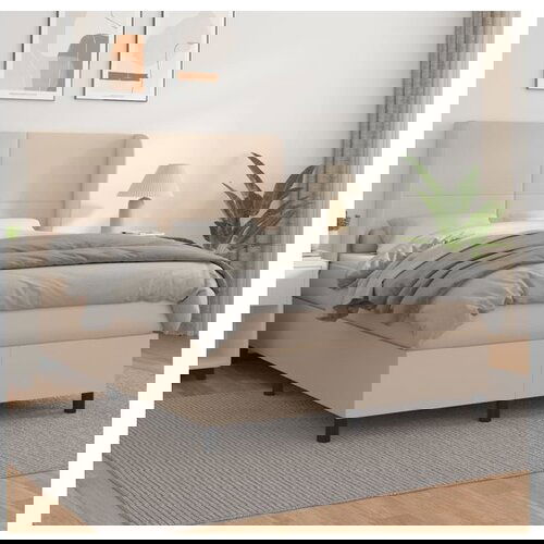 VidaXL Box spring postelja z vzmetnico kapučino 140x190cm um Slike