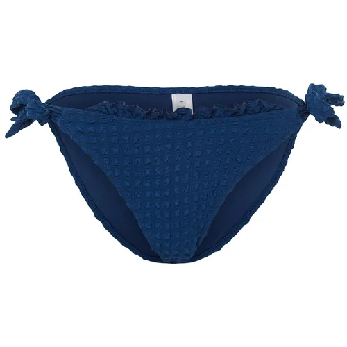 Trendyol Navy Blue Gingham Textured Ruffle Bikini Bottom