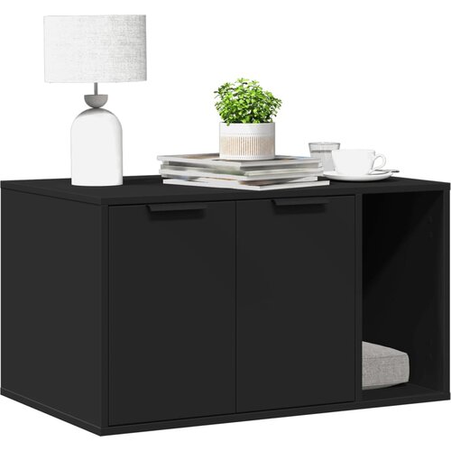 vidaXL Kutija za mačji pijesak crna 80x50x45 cm konstruirano drvo Cijene