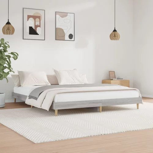  kreveta siva boja hrasta 140 x 200 cm konstruirano drvo