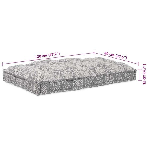 vidaXL Pallet Sofa Blazina Svetlo siva Poliester 120x80x12cm Blazina Cene