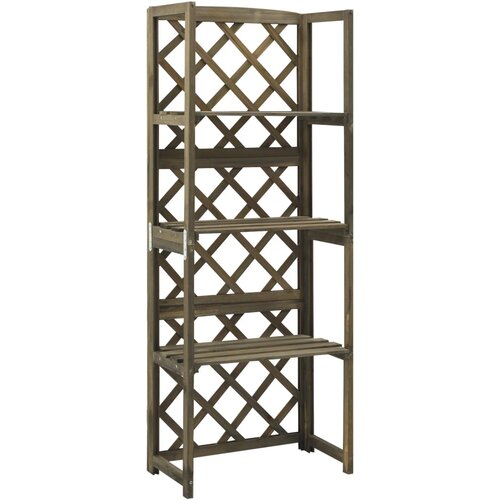 VidaXL re&amp;scaron;etka s policama siva 55 x 30 x 140 cm od masivne jelovine Slike