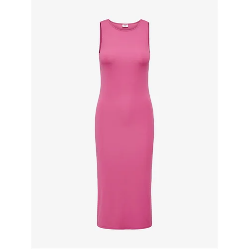 JDY Dark pink ladies sheath midi dress Tempo - Women