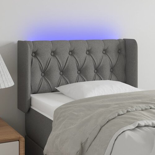VidaXL LED uzglavlje tamnosivo 83x16x78/88 cm od tkanine Slike