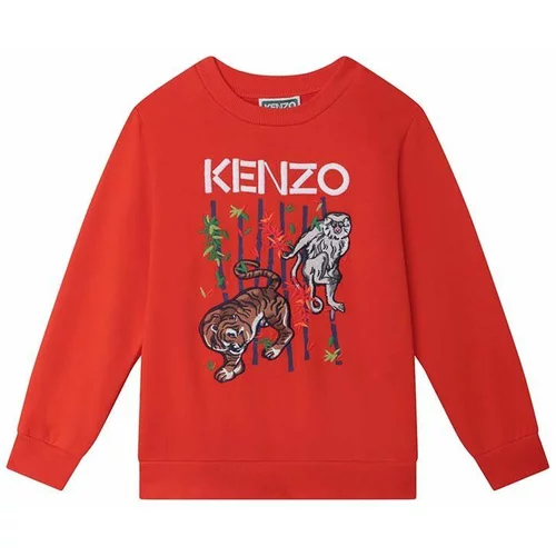 Kenzo Kids Dječja pamučna dukserica boja: crvena, s tiskom