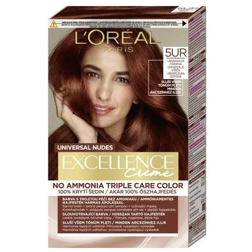 L'Oréal Paris Excellence Creme Triple Protection boja za kosu obojena kosa svi tipovi kose 48 ml Nijansa 5ur universal red za ženske