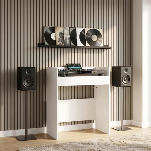 Dj stol Bijela 102 x 45 x 102 cm Konstruirano drvo - Bijela 102 x 45 x 102 cm Slike
