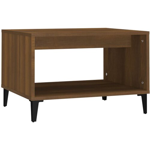 Maison Chic Klubska mizica - kavna mizica - Nizka mizica rjavi hrast 60x50x40 cm konstruiran les, (21753152) Slike