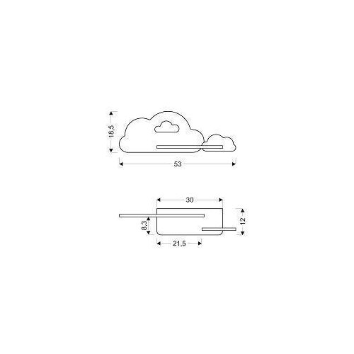  LED dečije zidno svetlo sa policom CLOUD LED/5W/230V ružičasta/bela Slike