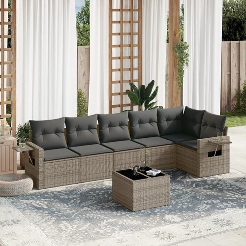 vidaXL 7-dijelni set vrtnih sofa sivi od poliratana Cijene