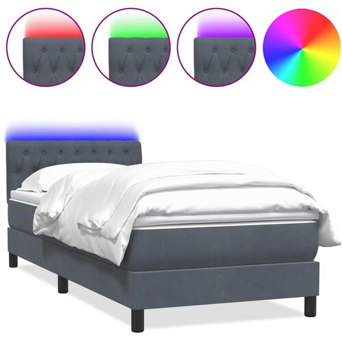 vidaXL Box spring krevet s madracem tamnosivi 80 x 220 cm bar&scaron;unasti Cijene