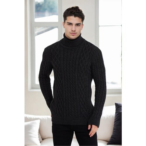 Dewberry 87325 Mens Knitted Patterned Sweater-SMOKED Cene