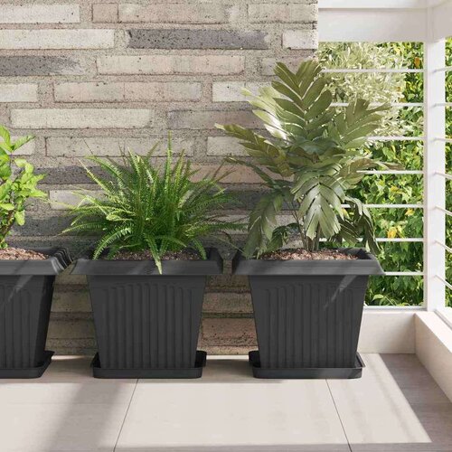  Kvadratna cvetlična posoda 6 pcs Črna 33 x 33 x 26 cm Plastika, (5000207487) Cene