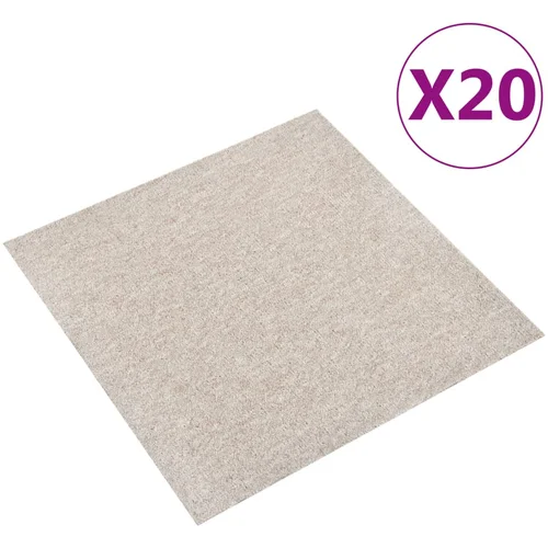 vidaXL Podne pločice s tepihom 20 kom 5 m² 50 x 50 cm svjetlobež