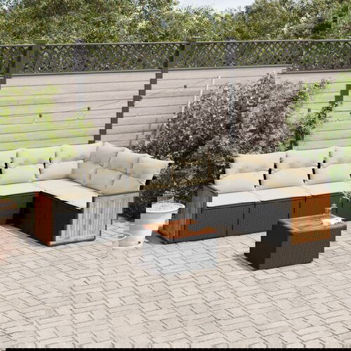vidaXL 8-dijelni set vrtnih sofa od poliratana s jastucima crni Cijene