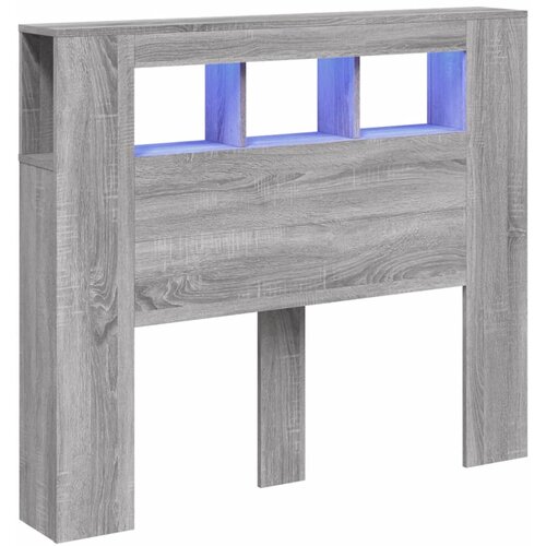 Maison Chic led posteljno vzglavje - vzglavna omarica - nočna omarica siva sonoma 120x18,5x103,5 cm inž. les, (21708209) Slike