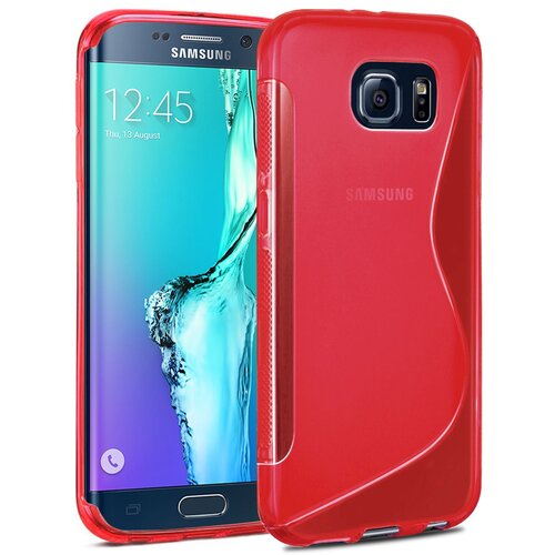  Gumijasti / gel etui S-Line za Samsung Galaxy S6 Edge+ - rdeči Slike