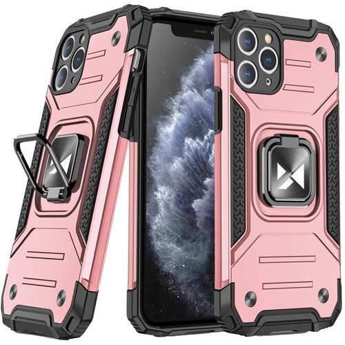Wozinsky Armored hybrid ovitek za iPhone 11 Pro + magnetno držalo Ring Armor, roza, (21642665) Slike