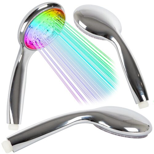  RGB LED mavrična tuš ročka krom 25cm Cene