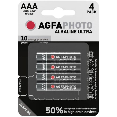 Agfaphoto Ultra LR03 micro (aaa)-baterija alkalno-manganov 1.5 V 4 kos, (20476091) Cene