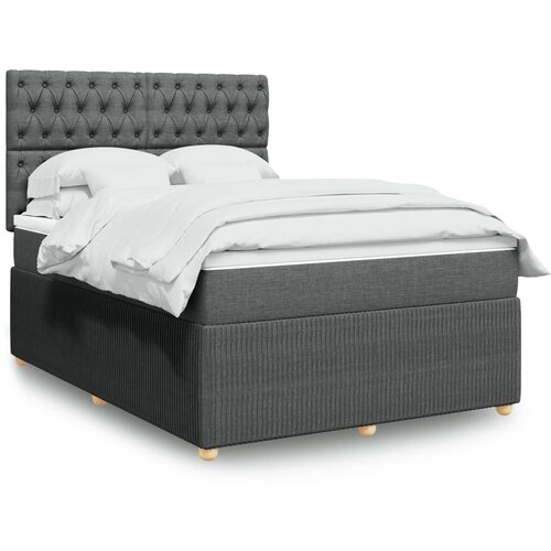 vidaXL Krevet s oprugama i madracem tamnosivi 140x190 cm od tkanine Cijene